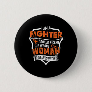 Ik ben een vechter- Leukemie Kanker Bewustzijn Ond Ronde Button 5,7 Cm