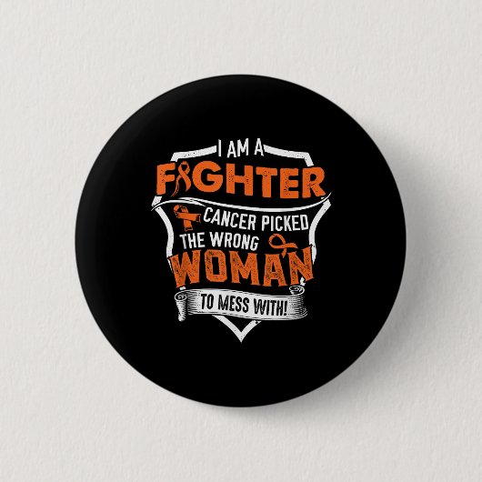 Ik ben een vechter- Leukemie Kanker Bewustzijn Ond Ronde Button 5,7 Cm (Voorkant)