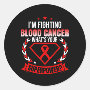 Ik ben een vechter van Blood Cancer Ribbon Awarene Ronde Sticker