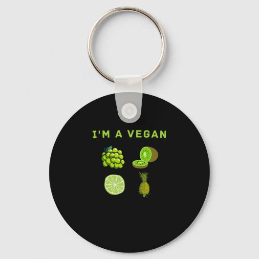 Ik ben een Vegan-food Wereldvegetarische Dag Sleutelhanger (Voorkant)