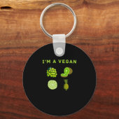 Ik ben een Vegan-food Wereldvegetarische Dag Sleutelhanger (Voorkant)