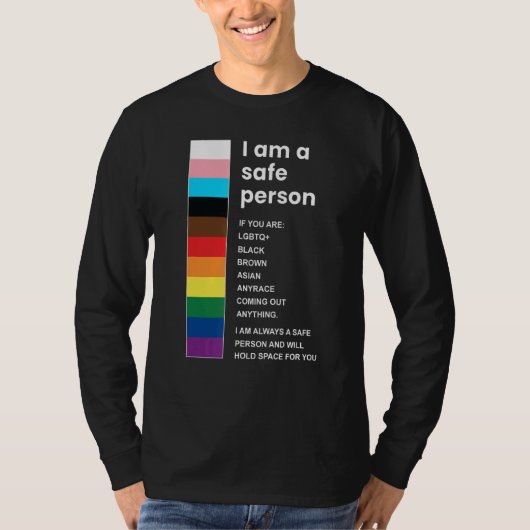 Ik ben een veilig persoon LGBT Gay Pride T-shirt (Voorkant)