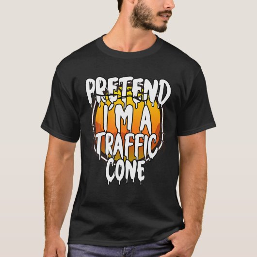 Ik ben een verkeerskone Funny Lazy Halloween Co. T-shirt (Voorkant)