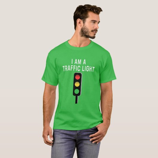 Ik ben een verkeerslicht grappige groene verkeersl t-shirt (Voorkant volledig)
