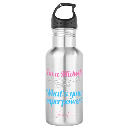 Ik ben een verloskundige... wat is je Superpower C Waterfles (Voorkant)