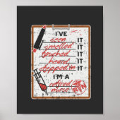 Ik ben een vermoeide verpleegster poster (Voorkant)