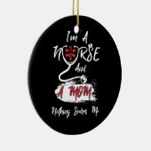 Ik ben een verpleegster en een moeder... niets maa keramisch ornament (Rechts)