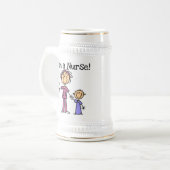 Ik ben een verpleegster T-shirts en geschenken Bierpul (Voorkant links)