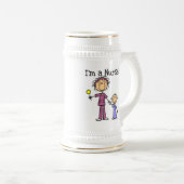 Ik ben een verpleegster T-shirts en geschenken Bierpul (Voorkant rechts)