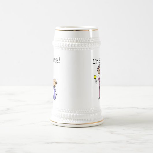 Ik ben een verpleegster T-shirts en geschenken Bierpul (Center)