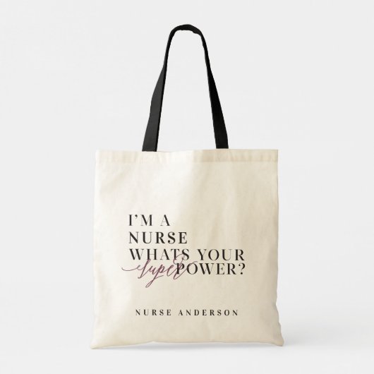 Ik ben een verpleegster, wat is je superkracht? tote bag (Achterkant)