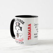 Ik ben een verpleegster, wat is je superkracht? zw mok (Voorkant links)