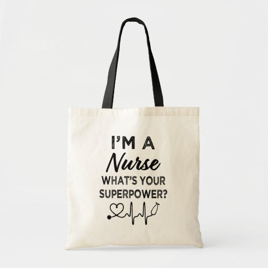 Ik ben een verpleegster wat is je supermacht? shir tote bag (Voorkant)