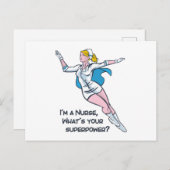 Ik ben een verpleegster wat je superkracht is briefkaart (Voorkant / Achterkant)