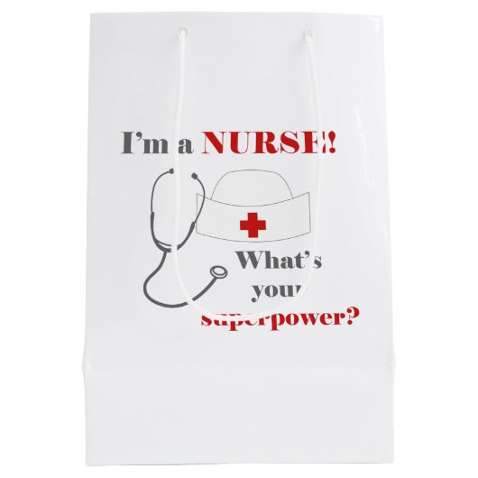 Ik ben een verpleegster, wat je supermacht is medium cadeauzakje (Achterkant)