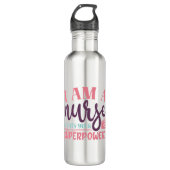 Ik ben een verpleegster wat je Superpower is Waterfles (Voorkant)