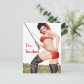 Ik ben een verslaafde vinnen-op-wijnposter briefkaart (Staand voorkant)