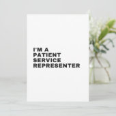 IK BEN EEN VERTEGENWOORDIGER VAN DE PATIËNTENDIENS BEDANKKAART (Staand voorkant)