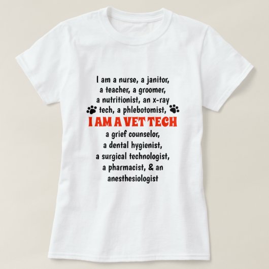 Ik ben een Vet Tech T-shirt (Design voorkant)