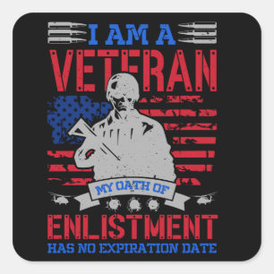 Ik ben een veteraan - de perfecte Amerikaanse Hero Vierkante Sticker