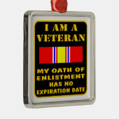Ik ben een veteraan die mijn eed van inschrijving  metalen ornament (Rechts)