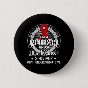 Ik ben een Veteraan en een Blood Cancer Bewustheid Ronde Button 5,7 Cm