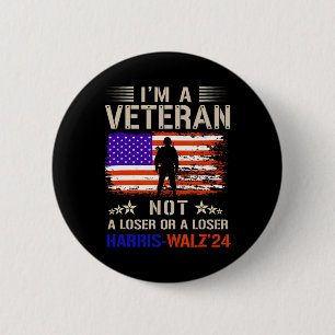 Ik ben een veteraan, geen sukkel of verliezer anti ronde button 5,7 cm