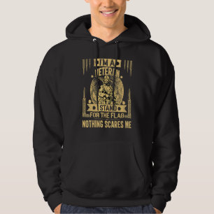 Ik ben een veteraan, ik sta voor de vlag, niets ma hoodie