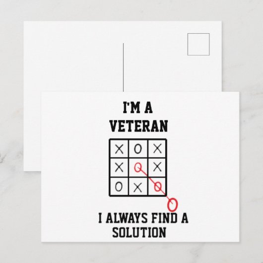 Ik ben een veteraan, ik vind altijd een oplossing briefkaart (Voorkant / Achterkant)