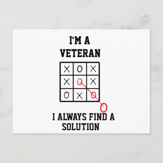 Ik ben een veteraan, ik vind altijd een oplossing  briefkaart (Voorkant)