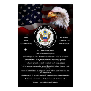 Ik ben een Veteraan Poster uit de Verenigde Staten