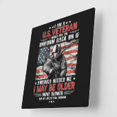 Ik ben een veteraan uit de V.S., ik kan langzamer  Vierkante Klok (Hoek)