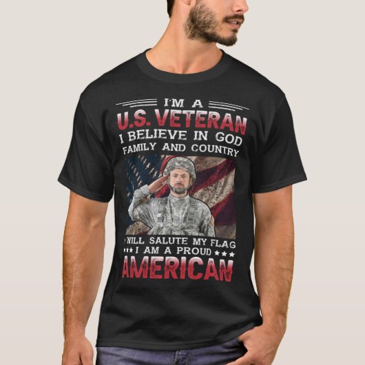 Ik ben een veteraan uit de VS T-shirt (Voorkant)