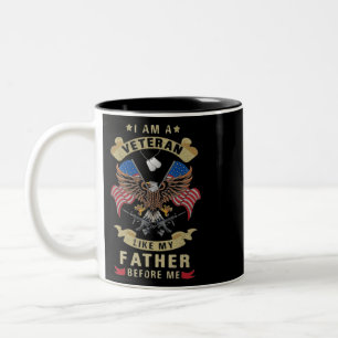 Ik ben een veteraan zoals mijn vader voor mij 1 tweekleurige koffiemok