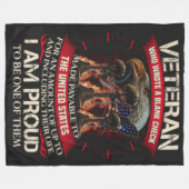 IK BEN EEN VETERAN DIE EEN BLANKCONTROLE HEEFT GEW FLEECE DEKEN (Voorkant (Horizontaal))