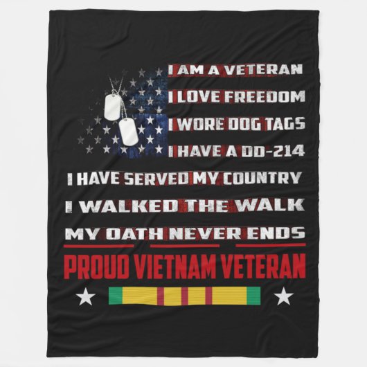 IK BEN EEN VETERAN FLEECE DEKEN (Voorkant)