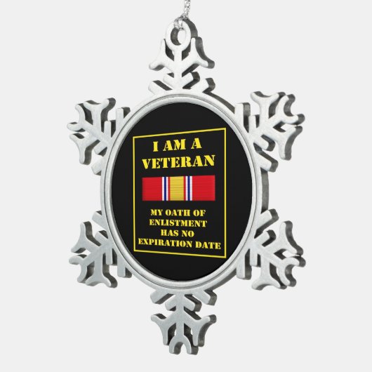 IK BEN EEN VETERAN TIN SNEEUWVLOK ORNAMENT (Rechts)