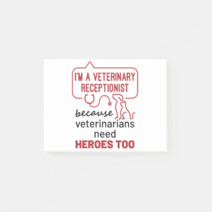Ik ben een veterinair receptionist omdat Heroes Qu Post-it® Notes