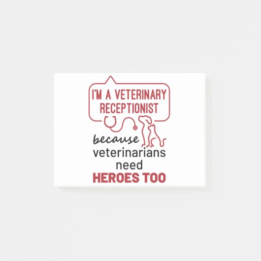 Ik ben een veterinair receptionist omdat Heroes Qu Post-it® Notes (Voorkant)