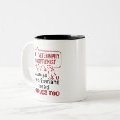 Ik ben een veterinair receptionist omdat Heroes Qu Tweekleurige Koffiemok (Voorkant links)