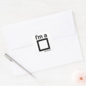 Ik ben een vierkant (en ik vind het leuk) vierkante sticker (Envelop)