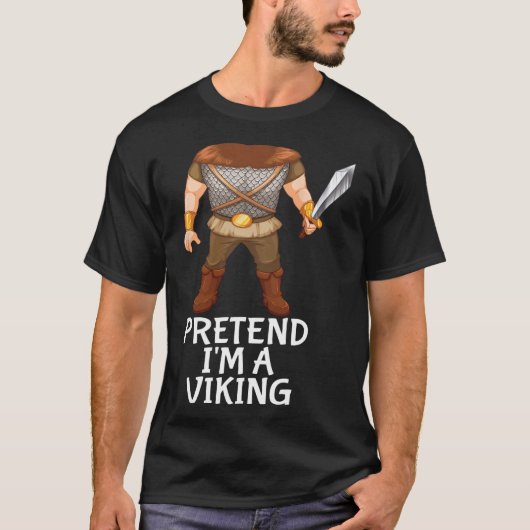 Ik ben een Viking Funny Lazy Halloween Costume T-shirt (Voorkant)