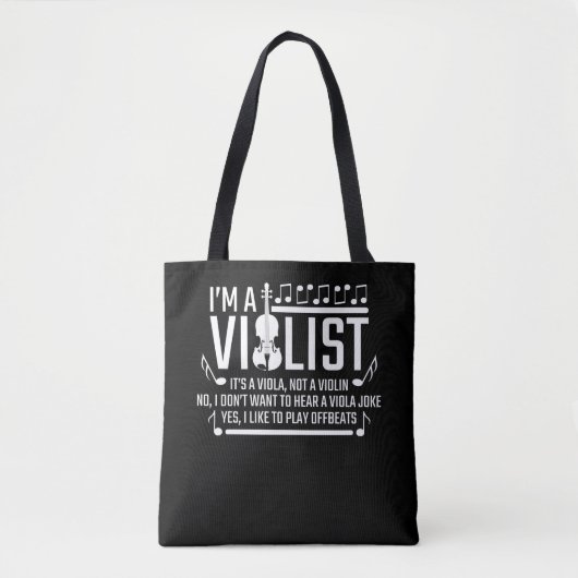 Ik ben een Violist, maar Viola niet Violin Sarcasm Tote Bag (Voorkant)