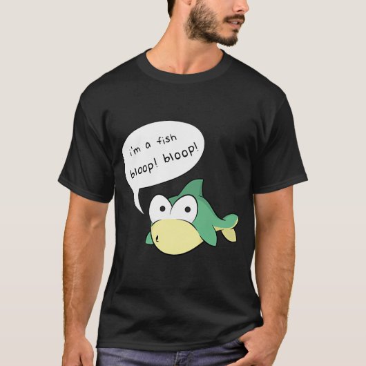 ik ben een vis die bloopt t-shirt (Voorkant)