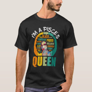 Ik ben een Vissen Koningin Melanine Zwart Vrouwen T-shirt