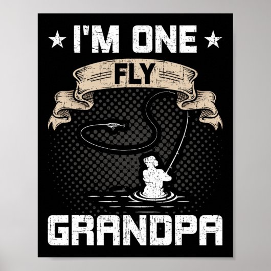 Ik ben één vlieg opa fly-fishing opa poster (Voorkant)