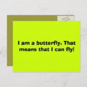 Ik ben een vlinder. Dat betekent dat ik kan vliege Briefkaart (Voorkant / Achterkant)