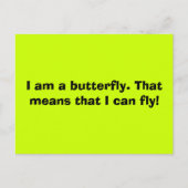 Ik ben een vlinder. Dat betekent dat ik kan vliege Briefkaart (Voorkant)