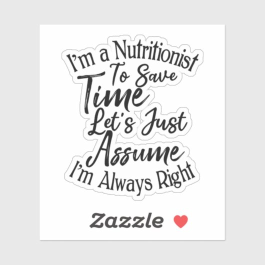Ik ben een voedingsdeskundige om tijd te besparen, sticker (Vel)