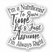 Ik ben een voedingsdeskundige om tijd te besparen, sticker (Voorkant)